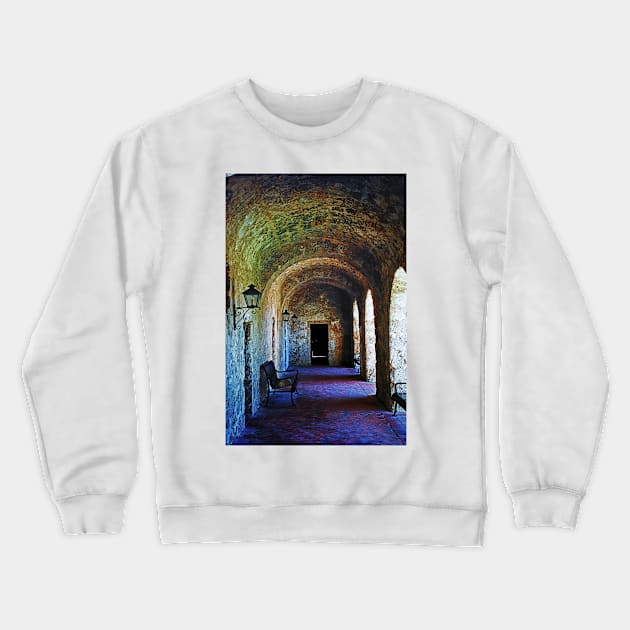 Mission Concepcion Cloister Crewneck Sweatshirt by briankphoto